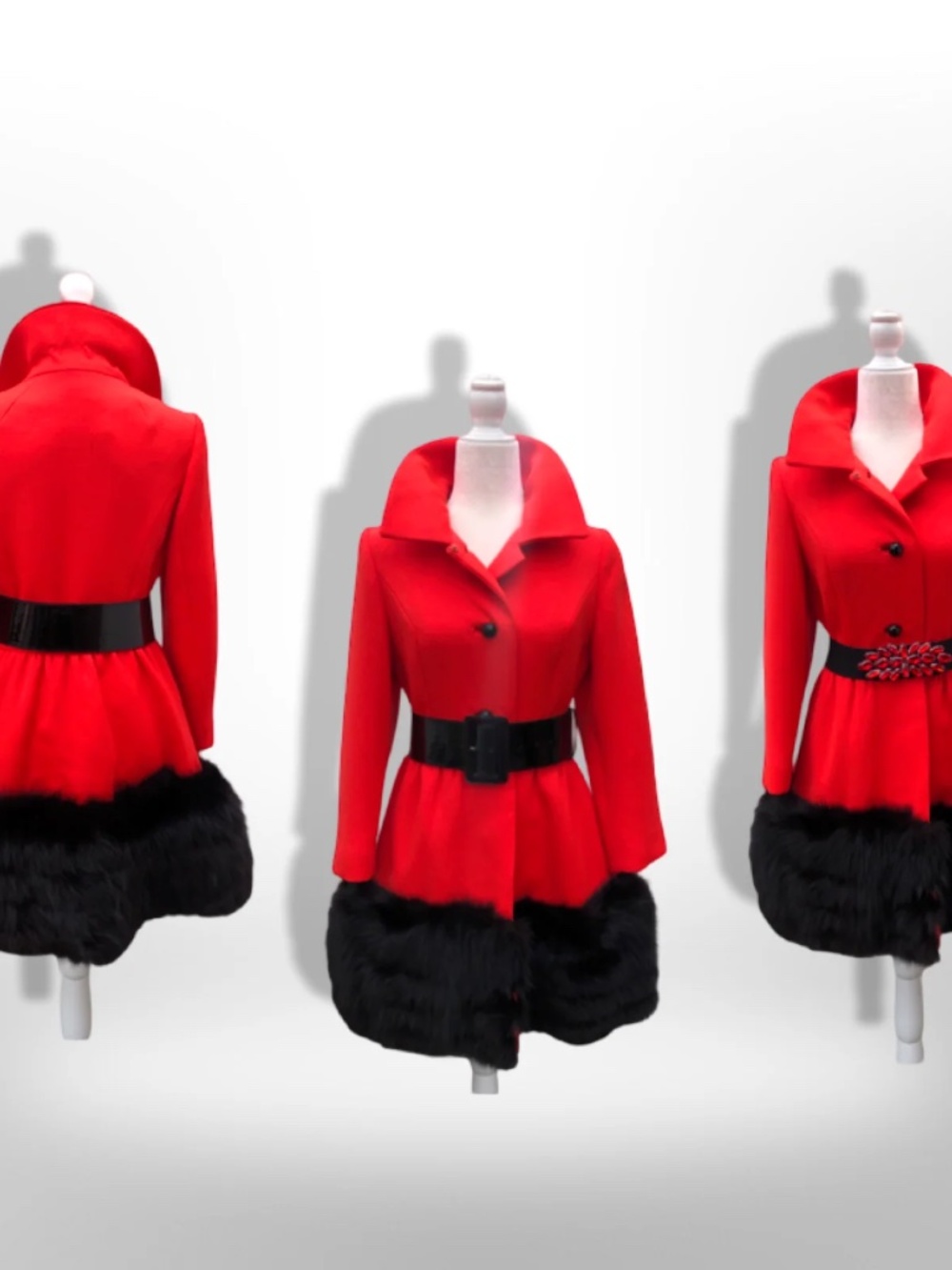 Women's Vintage Lilli Ann Coat- Lipstick Red Orange Bright 60's Mod Wool